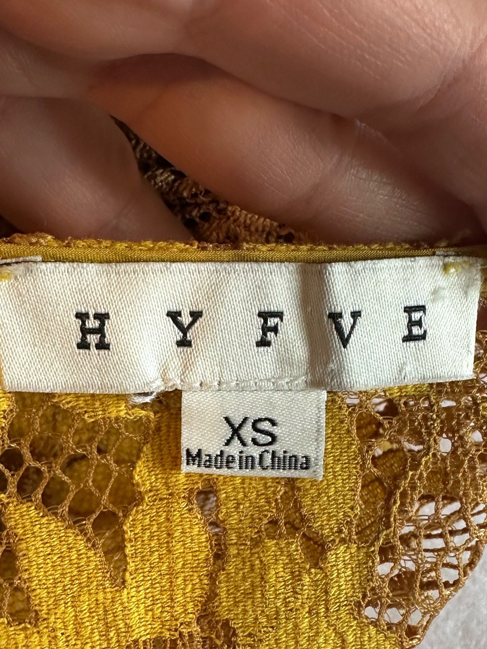 Hyfve Goldenrod Sheer Floral Cropped Lace Boho Tie-Front Top Shrug Size XS - Picture 13 of 13
